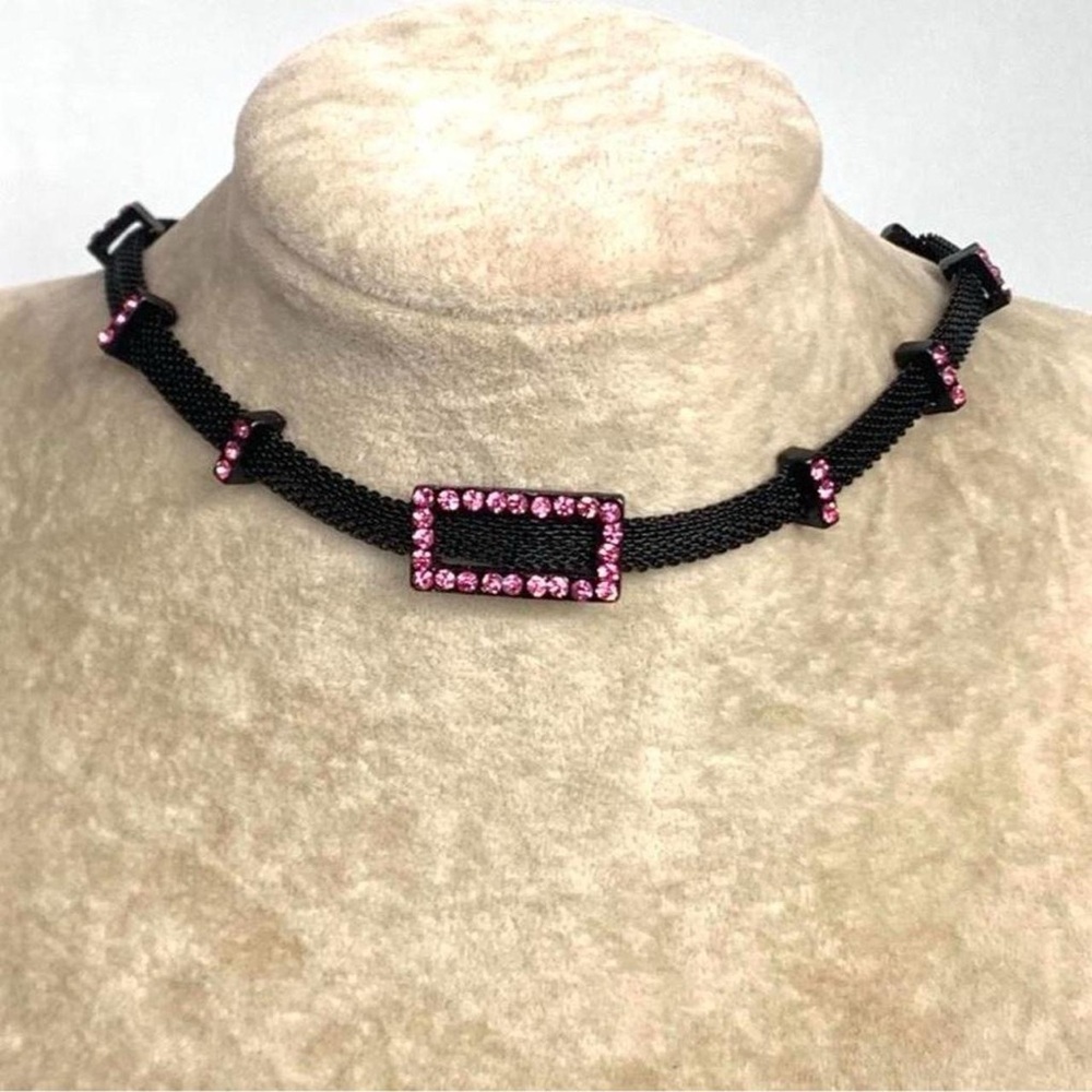 Fairy Goth Black and Pink Choker Y2K
